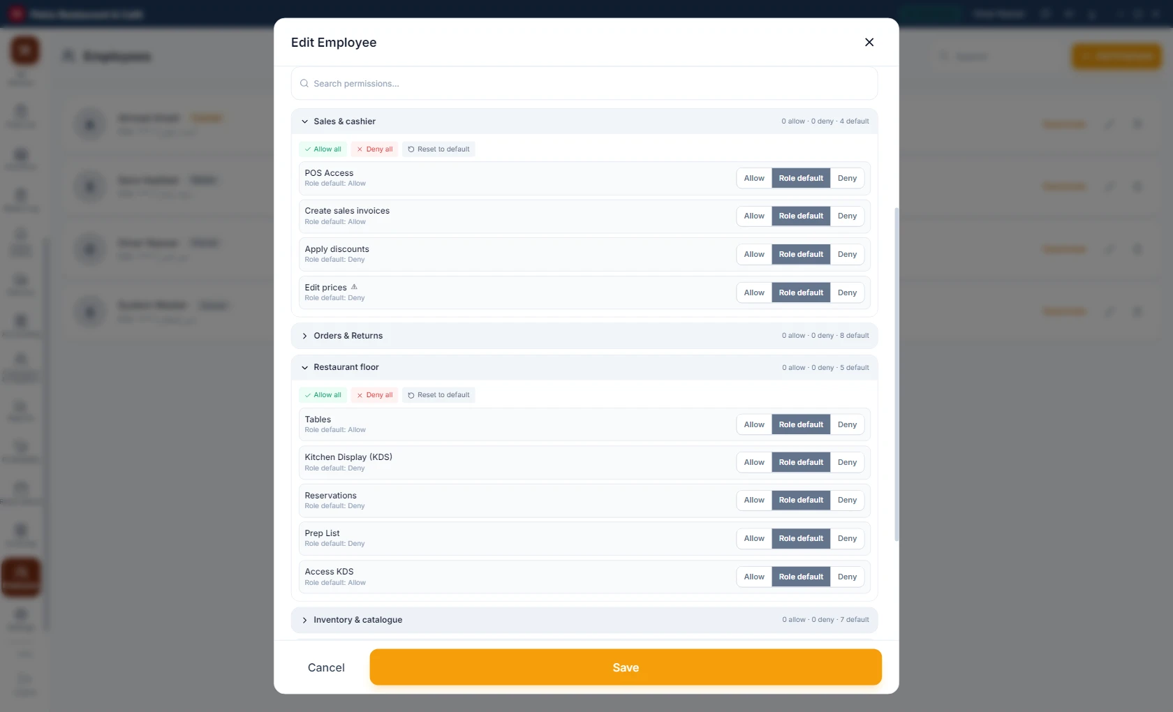 Employee permissions